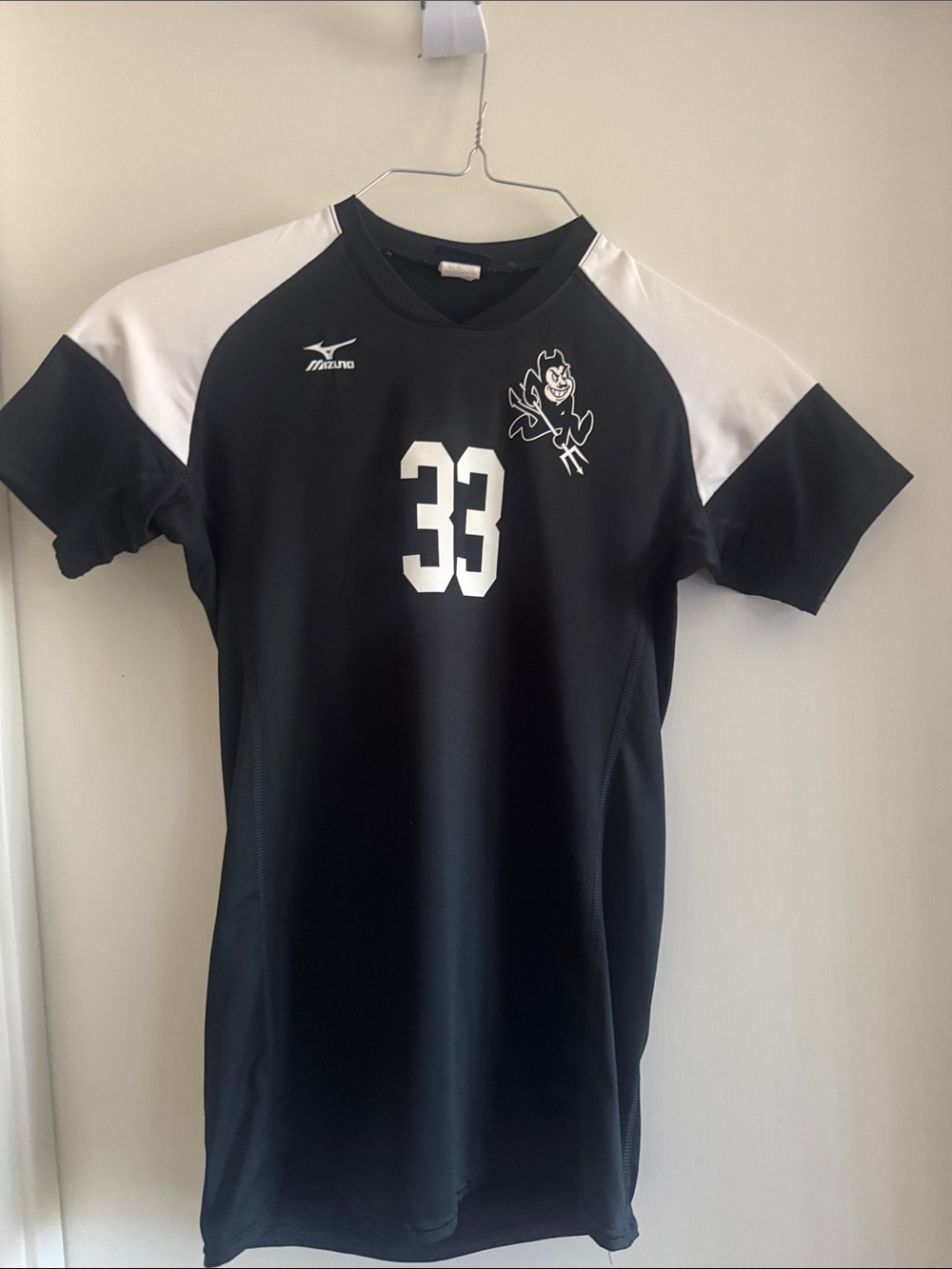 Mizuno Black Athletic Shirt with White Logo